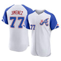 Atlanta Braves #77 Joe Jimenez Player White HOLBERT City Connect Limited Elite Home Game Stitched Jerseys