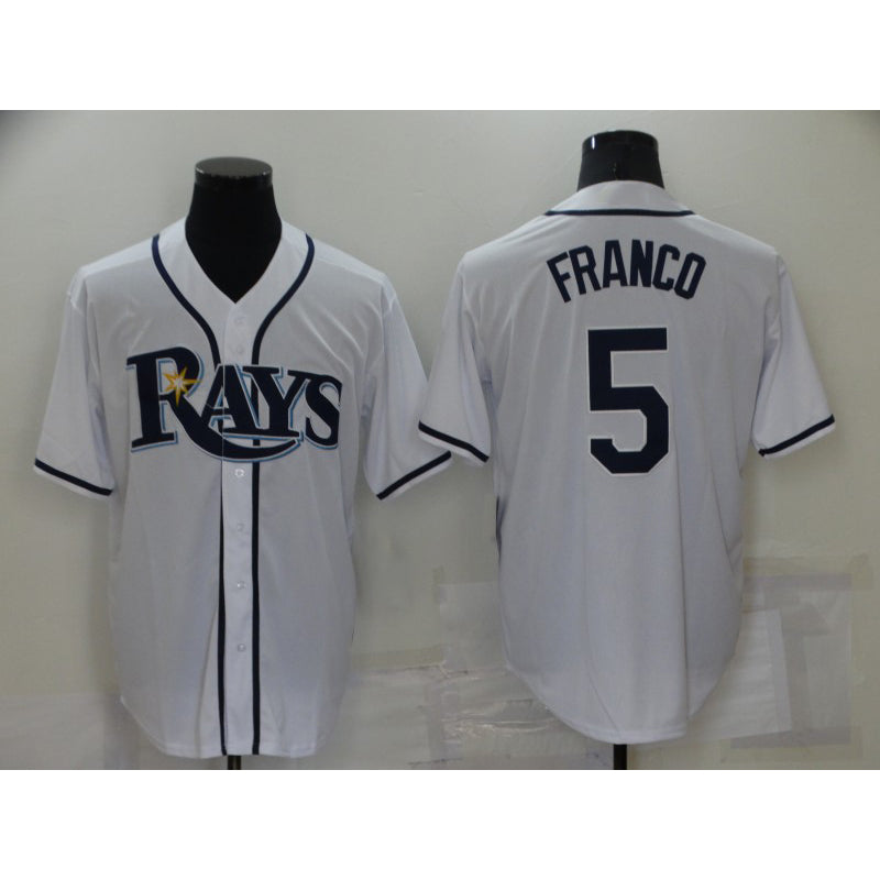 Tampa Bay Rays #5 Wander Franco White HOLBERT Stitched Cool Base Jersey