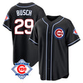 Chicago Cubs #29 Michael Busch Player Black HOLBERT Fashion Out 150th Anniversary Game Stitched Jerseys