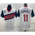 Cleveland Indians #11 Jose Ramirez White HOLBERT 2021 Little League Classic Stitched Jersey