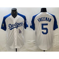 Los Angeles Dodgers #5 Freddie Freeman White Blue HOLBERT Fashion Stitched Cool Base Limited Jersey 2