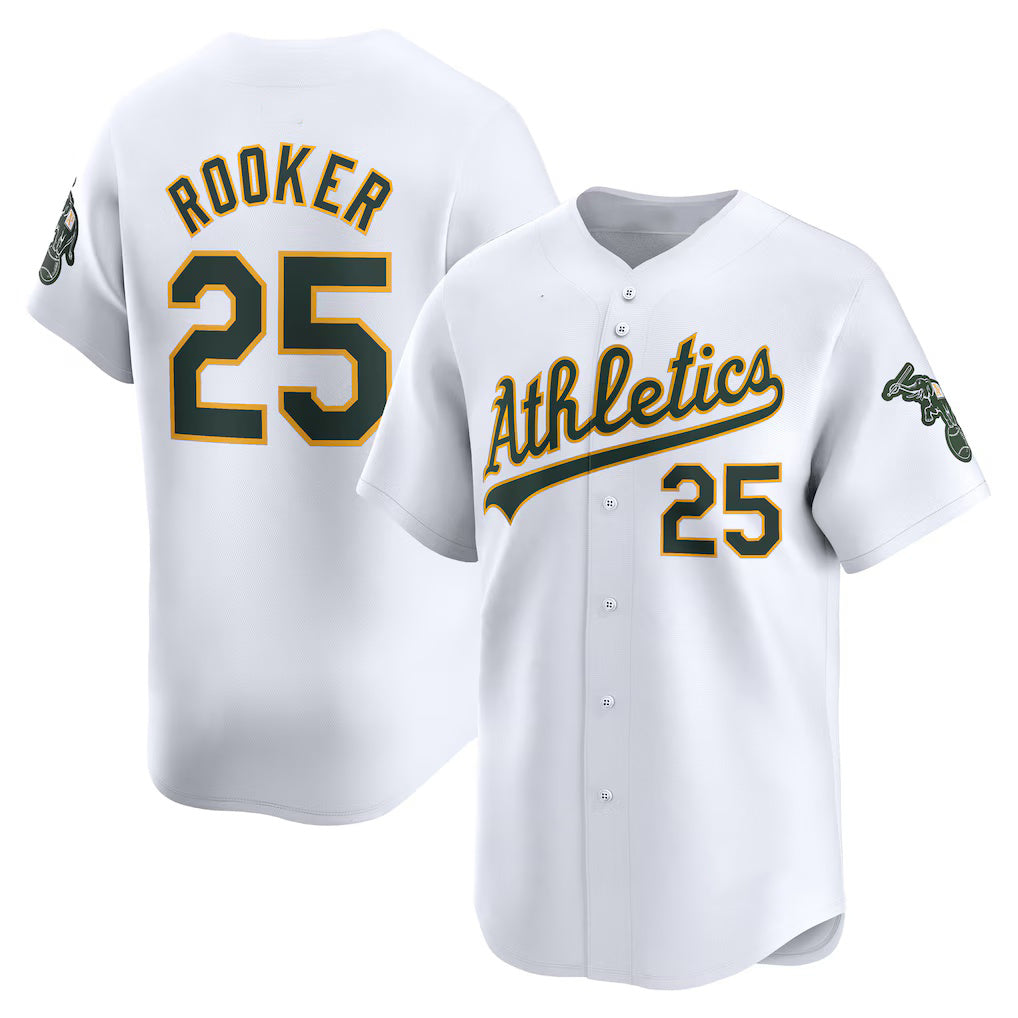 Oakland Athletics #25 Brent Rooker White HOLBERT Home Limited Player Jersey