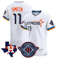 Houston Astros #11 Cam Smith Player White HOLBERT City Connect Texas Patch Vapor Premier Limited Elite Home Stitched Jerseys