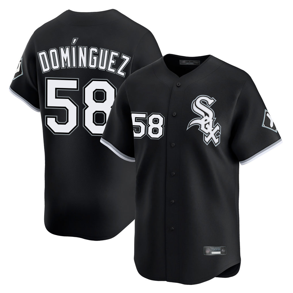 Chicago White Sox #58 Seranthony Dominguez Player Black HOLBERT Limited Home Stitched Jerseys