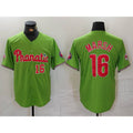 Philadelphia Phillies #16 Brandon Marsh Number Green HOLBERT With Patch Stitched Cool Base Jersey