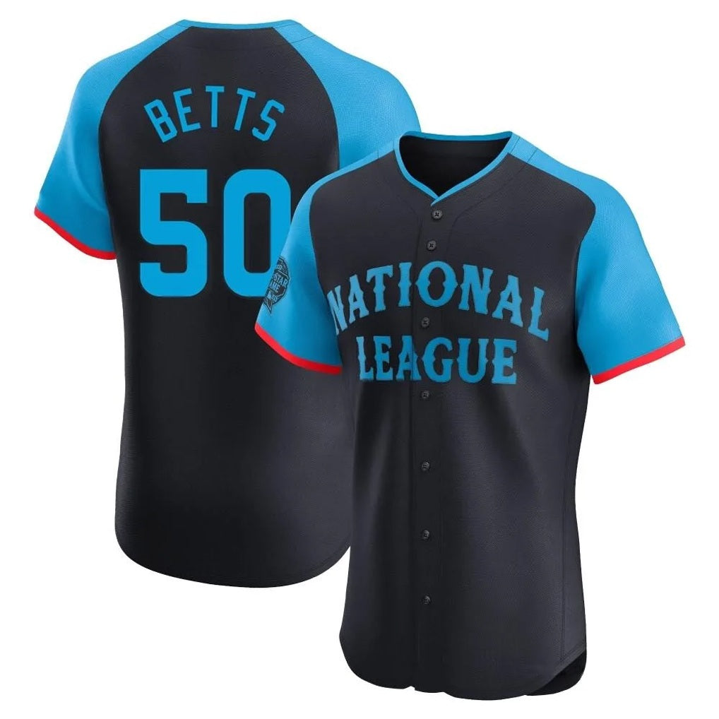 Los Angeles Dodgers #50 Mookie Betts Player Black HOLBERT National League All-Star Limited Elite Home Stitched Jerseys