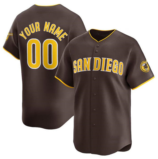 Custom San Diego Padres Brown HOLBERT 2024 Away Limited Stitched Jersey