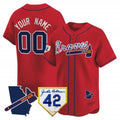 Custom Atlanta Braves 2024 Robinson & Georgia Patch Vapor Premier Limited Jersey ¨C Red HOLBERT