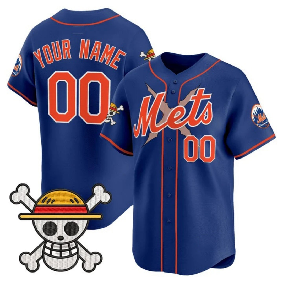 Custom New York Mets x One Piece Royal HOLBERT Vapor Premier Limited Jersey - Stitched