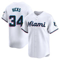 Miami Marlins #34 Liam Hicks Player White HOLBERT Home Limited Stitched Jerseys