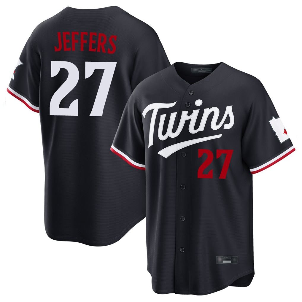 Minnesota Twins #27 Ryan Jeffers Player Navy HOLBERTHome Game Stitched Jerseys