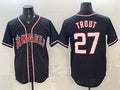 Los Angeles Angels #27 Mike Trout 2026 Fashion Replica Black HOLBERT Out Stitched Jersey