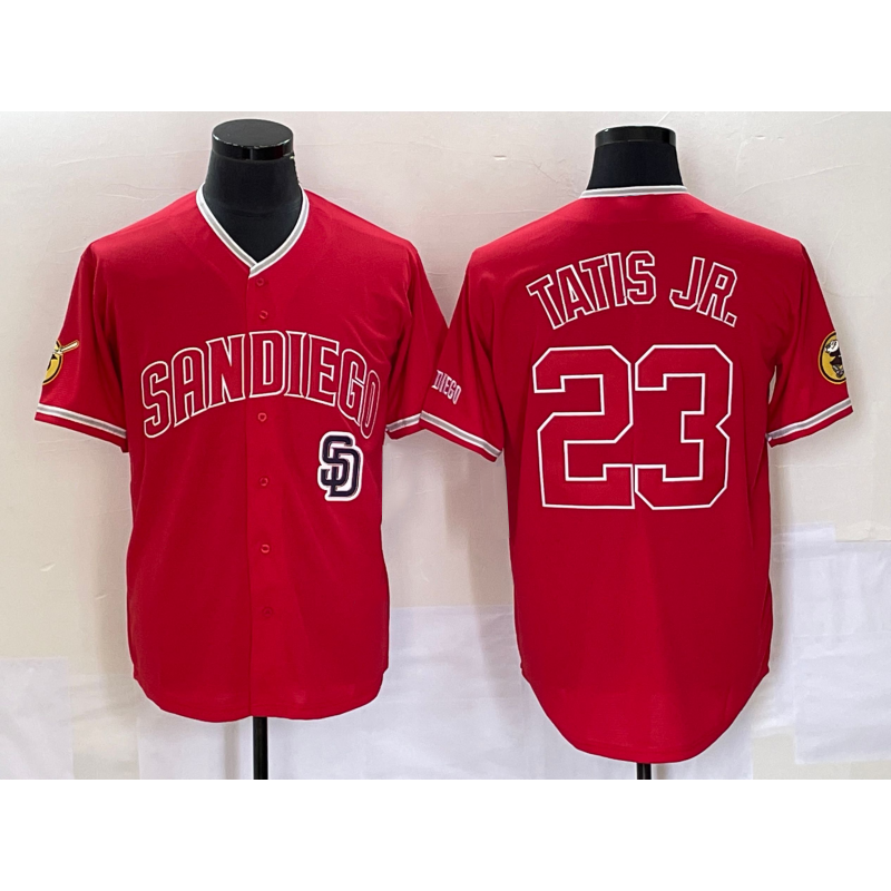 San Diego Padres #23 Fernando Tatis Jr Red HOLBERT NEW 2023 Cool Base Stitched Jersey