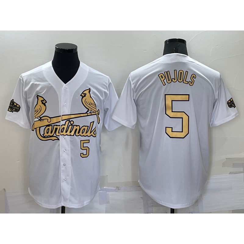 St. Louis Cardinals #5 Albert Pujols Number White HOLBERT 2022 All Star Stitched Cool Base Jersey