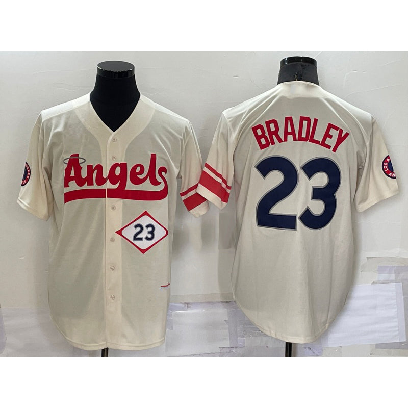Los Angeles Angels #23 Archie Bradley Number Cream HOLBERT 2022 City Connect Cool Base Stitched Jersey