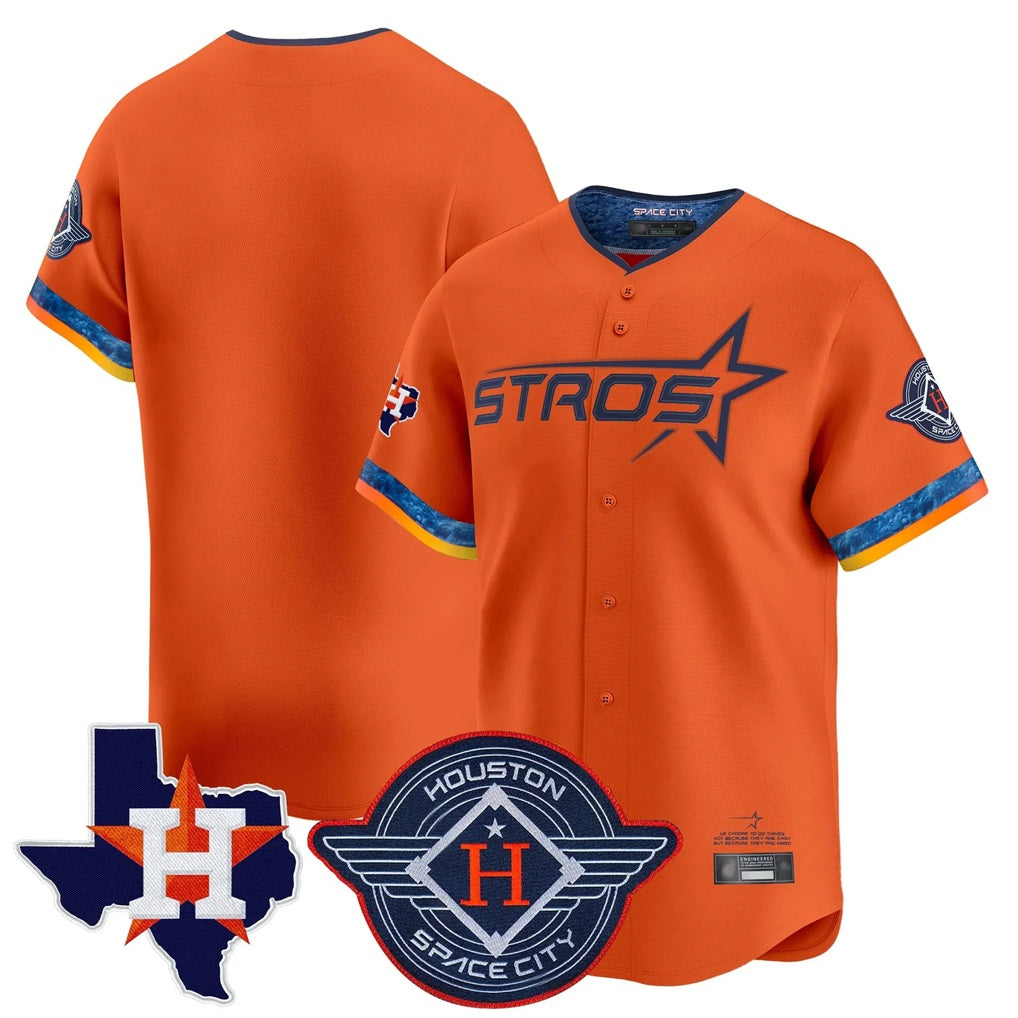 Houston Astros Blank Player Orange HOLBERT City Connect Texas Patch Vapor Premier Limited Home Stitched Jerseys