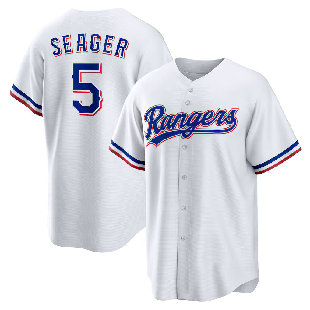 Texas Rangers #5 Corey Seager White HOLBERT Home Replica Player Jersey
