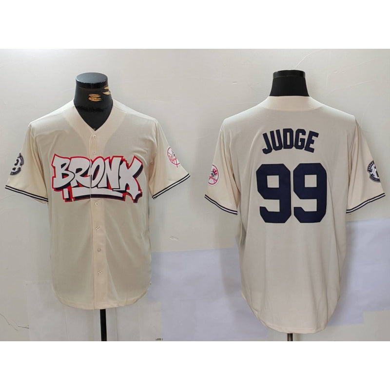 New York Yankees #99 Aaron Judge Cream HOLBERT Limited Stitched Jersey 2