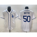 Los Angeles Dodgers #50 Mookie Betts White HOLBERT Cool Base Stitched Jersey
