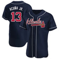 Atlanta Braves #13 Ronald Acuna Jr Player Navy HOLBERT Limited Elite Home Game Stitched Jerseys