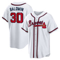 Atlanta Braves #30 Drake Baldwin White HOLBERT Home Replica Jersey