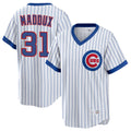 Chicago Cubs #31 Greg Maddux Player White HOLBERT T-shirt Cooperstown Collection Limited Stitched Jerseys