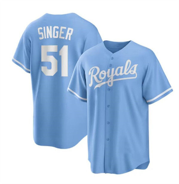 Kansas City Royals #51 Brady Singer Light Blue HOLBERT Stitched Jersey