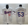 Texas Rangers #53 Adolis Garcia Number White HOLBERT 2023 World Series Champions Cool Base Jersey 2