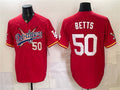 Los Angeles Dodgers x One Piece #50 Mookie Betts Red HOLBERT Vapor Premier Limited Stitched Jersey