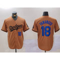 Los Angeles Dodgers #18 Yoshinobu Yamamoto Number Olive HOLBERT Cool Base Limited Stitched Jerseys