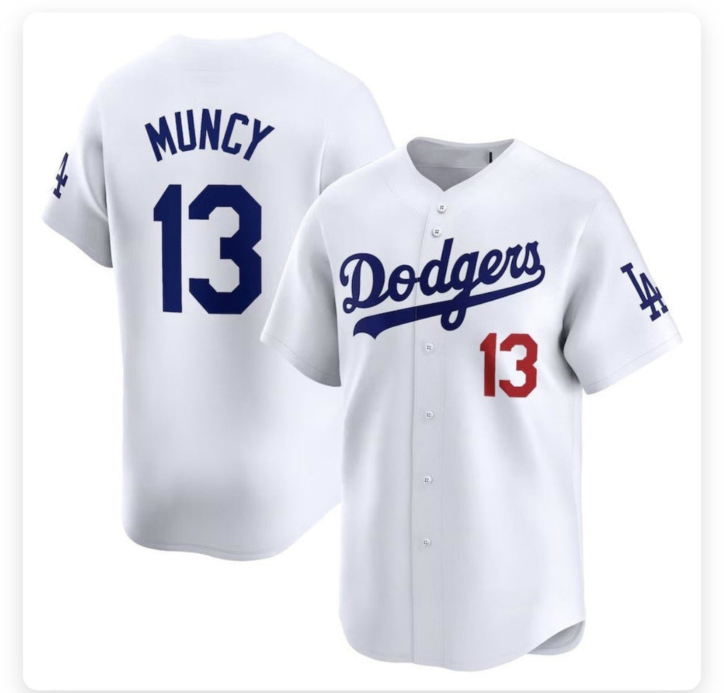 Los Angeles Dodgers #13 Max Muncy White HOLBERT Stitched Cool Base Jersey