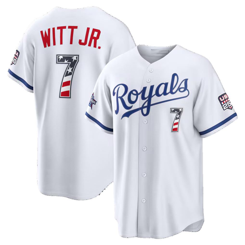 Kansas City Royals #7 Bobby Witt Jr. 2026 All-Star Edition Stars & Stripes White HOLBERT Stadium Jersey