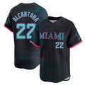 Miami Marlins #22 Sandy Alcantara Player Black HOLBERT City Connect Home Limited Stitched Jerseys