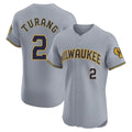 Milwaukee Brewers #2 Brice Turang Player Gray HOLBERT Home Limited Elite Stitched Jerseys