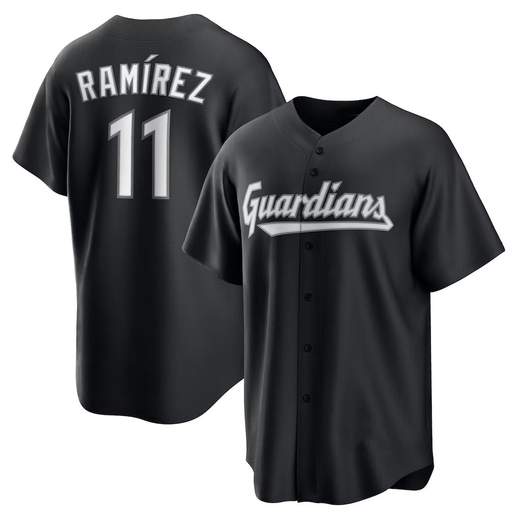 Cleveland Guardians #11 Jos¨¦ Ram¨ªrez Black HOLBERT Replica Player Jersey