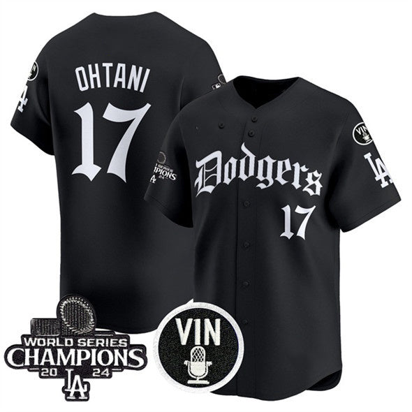 Los Angeles Dodgers #17 Shohei Ohtani Black HOLBERT Mexico 2025 LA Gothic Style With Vin And 2024 World Series Champions Patch Vapor Premier Limited Stitched Jersey