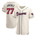 Atlanta Braves #77 Joe Jimenez Player Cream HOLBERT Limited Elite Home Game Stitched Jerseys