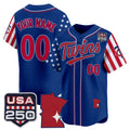 Custom Minnesota Twins America 250 Edition Vapor Premier Limited Royal HOLBERT Stitched Jerseys