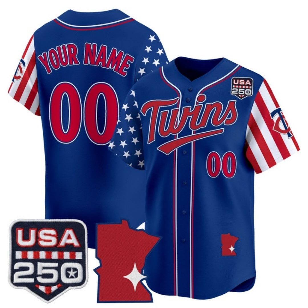 Custom Minnesota Twins America 250 Edition Vapor Premier Limited Royal HOLBERT Stitched Jerseys
