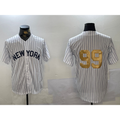 New York Yankees #99 Aaron Judge White HOLBERT Pinstripe Without Name Fashion Cool Base Jersey 2