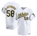 Oakland Athletics #58 Paul Blackburn White HOLBERT Home Limited Stitched Jersey