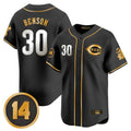 Cincinnati Reds #30 Ken Griffey Player Black-Gold HOLBERT Vapor Premier Limited Home Stitched Jerseys
