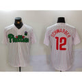 Philadelphia Phillies #12 Kyle Schwarber White Green HOLBERT Cool Base Stitched Jersey 2