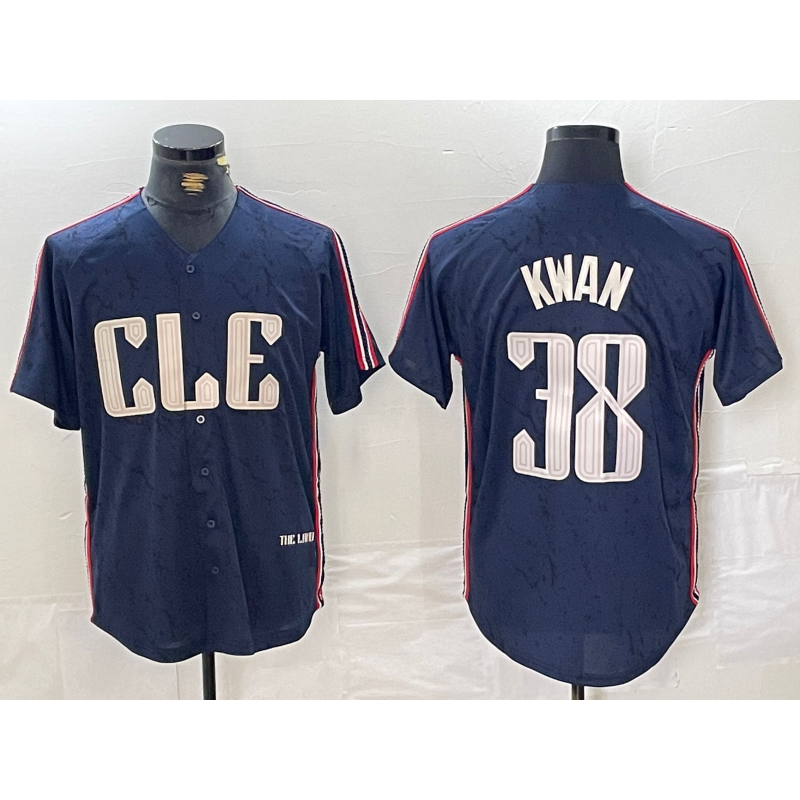 Cleveland Guardians #38 Steven Kwan Navy HOLBERT 2024 City Connect Limited Stitched Jersey