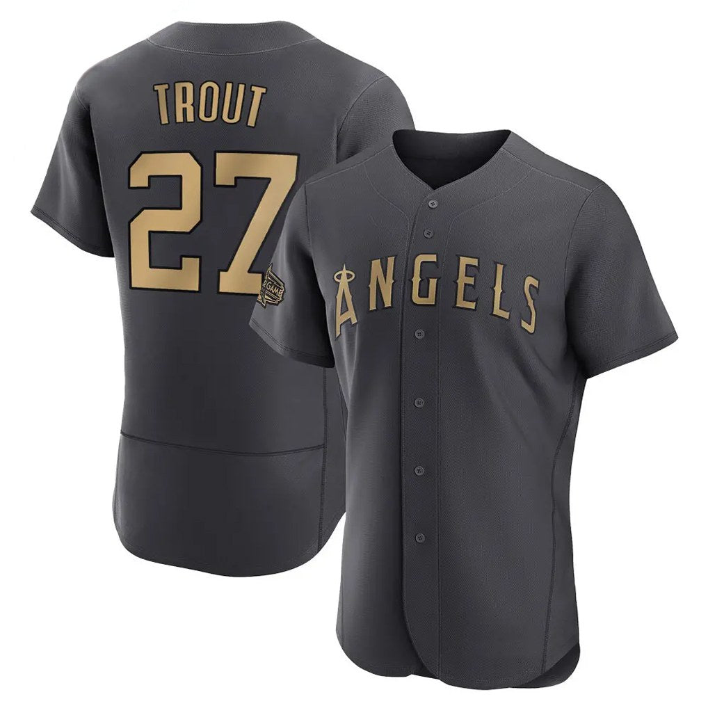 Los Angeles Angels #27 Mike Trout Player Charcoal HOLBERT Limited Elite Game All-Star Stitched Jerseys