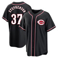 Cincinnati Reds #37 Tyler Stephenson Player Black HOLBERT Fashion Out Home Game Stitched Jerseys