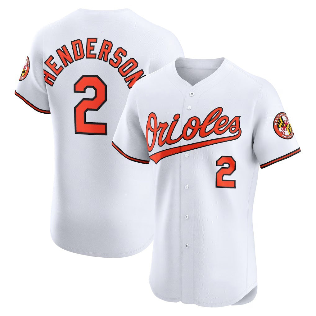 Baltimore Orioles #2 Gunnar Henderson White HOLBERT Home Elite Jersey