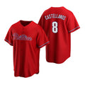 Philadelphia Phillies #8 Nick Castellanos Red HOLBERT Cool Base Stitched Jersey