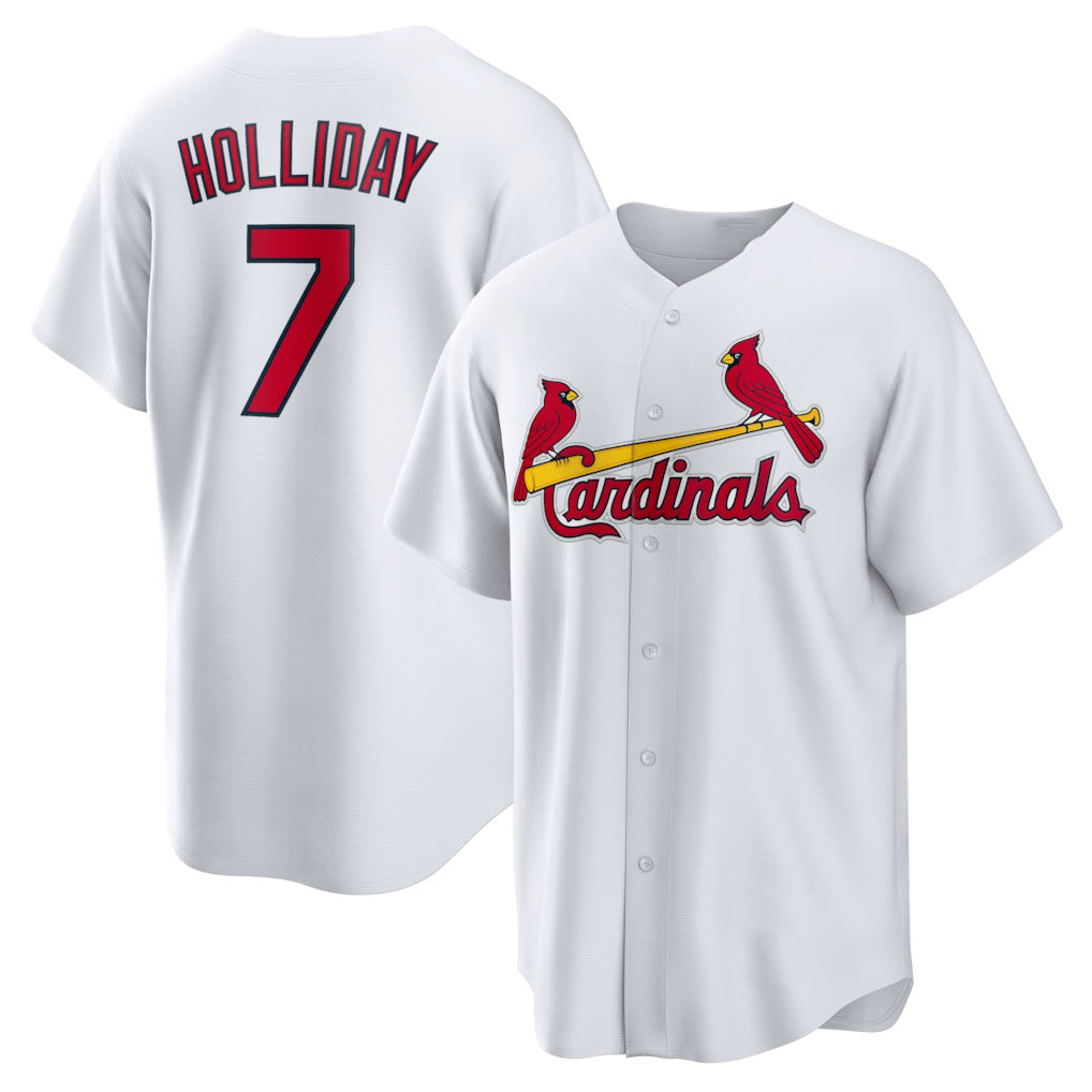 St. Louis Cardinals #7 Matt Holliday White HOLBERT Home Retired Player Replica Jersey