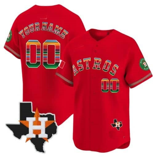 Custom Houston Astros Mexico Texas Patch Vapor Premier Limited Jersey ¨CRed HOLBERT